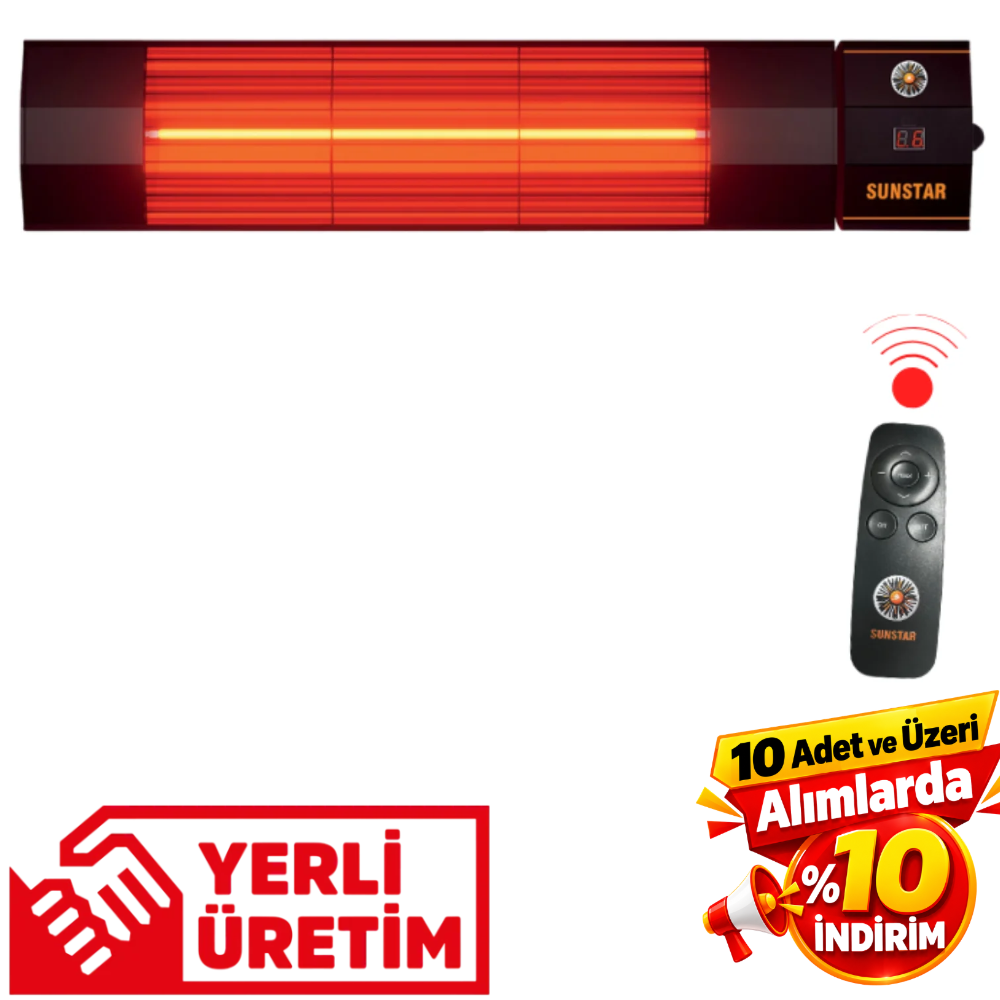 Sunstar 2000W Halojen Isıtıcı – Kumandalı Dış Mekan Sobası