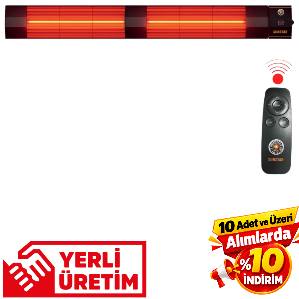 Sunstar 4000W Halojen Isıtıcı – Kumandalı Dış Mekan Sobası