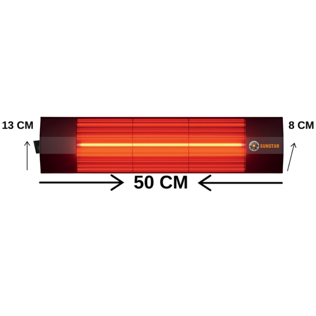 Sunstar 2000W Halojen Elektrikli Soba Dış Mekan Cafe Tipi Termostatlı Isıtıcı
