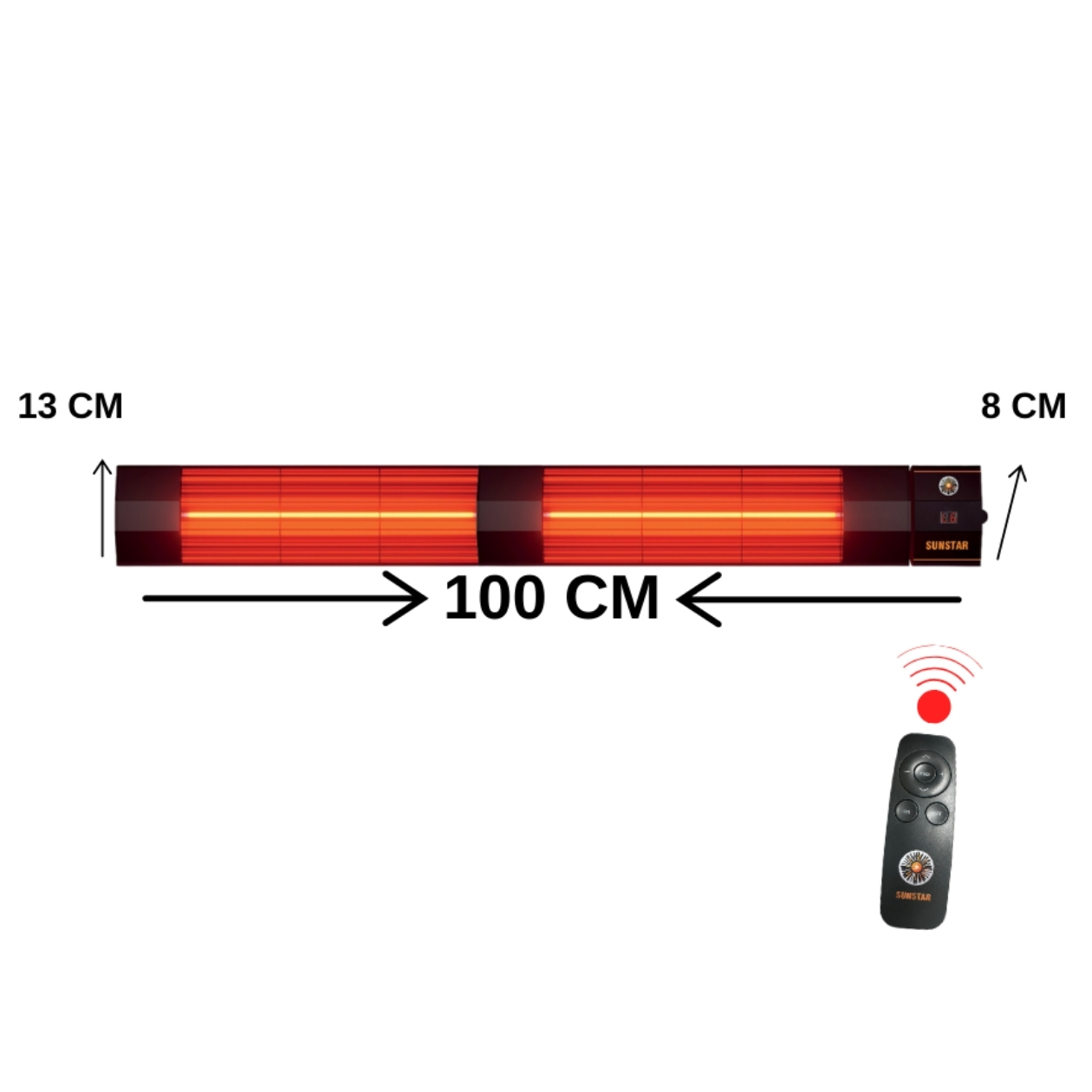 Sunstar 4000W Halojen Isıtıcı – Kumandalı Dış Mekan Sobası