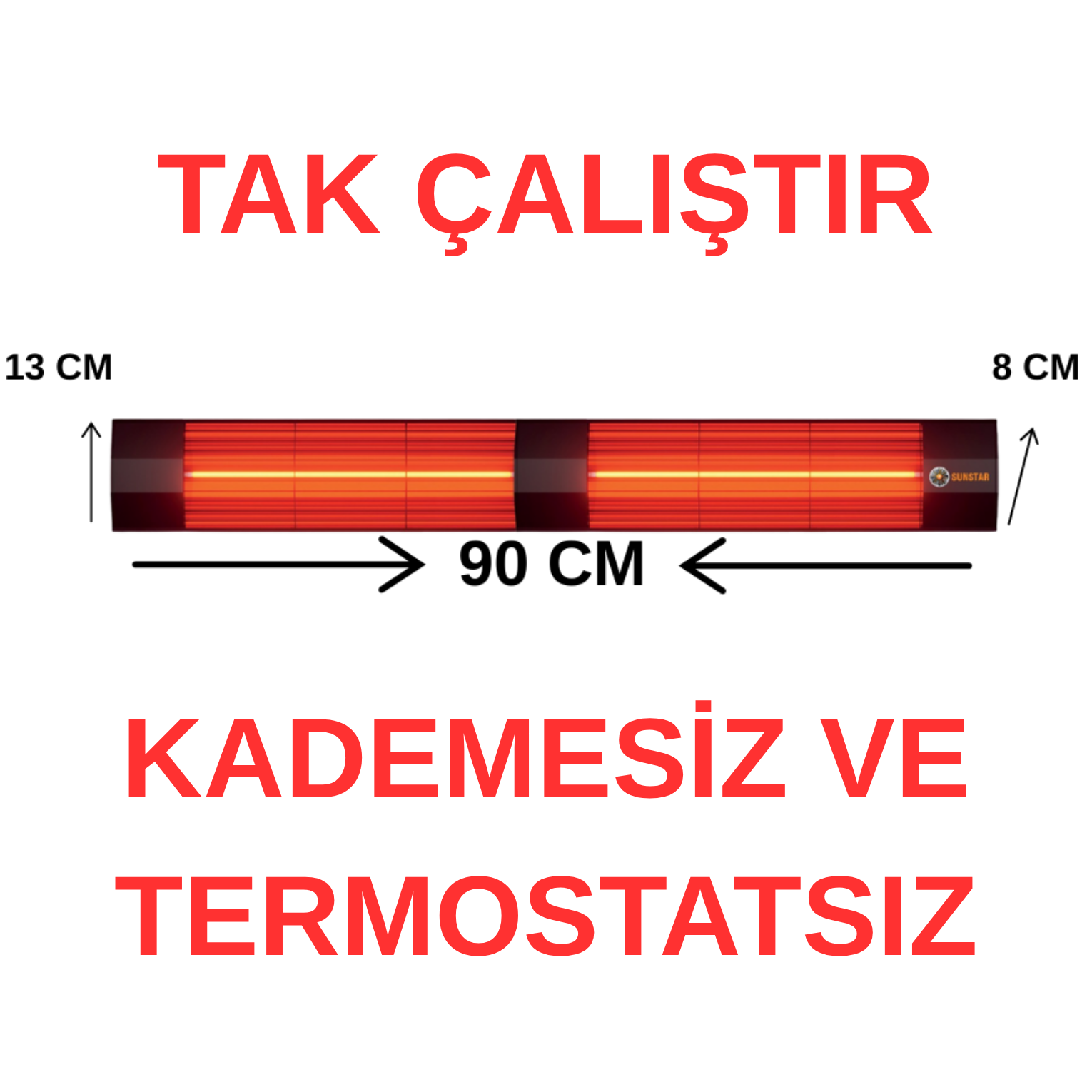 Sunstar 4000W Infrared Isıtıcı – Dış Mekan Halojen Soba